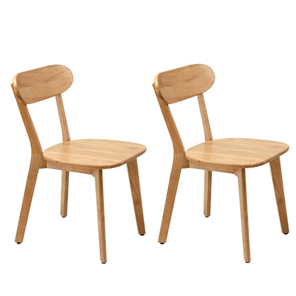 Solid Wood Dining Chair with Curved Backrest