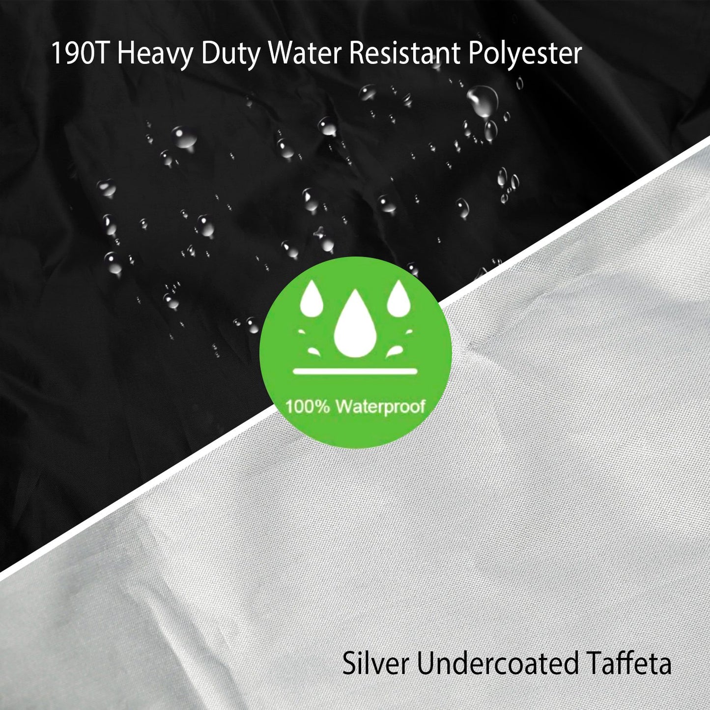 73x43in Circular Table Cover 4-Seat UV Water Resistant Outdoor Furniture Protector For Small Round Table Chairs Set