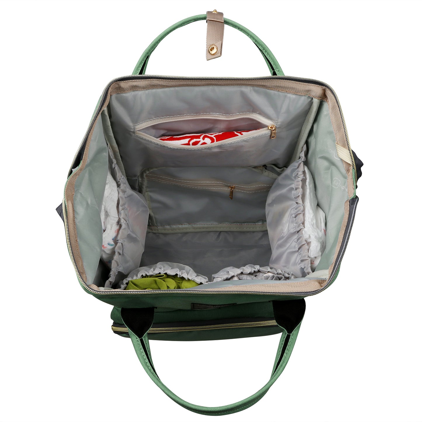 Mummy Diaper Bag Backpack Water-Resistant Large Capacity Travel Nappy Backpack Baby Nursing Handbag for Mom Dad Baby Care