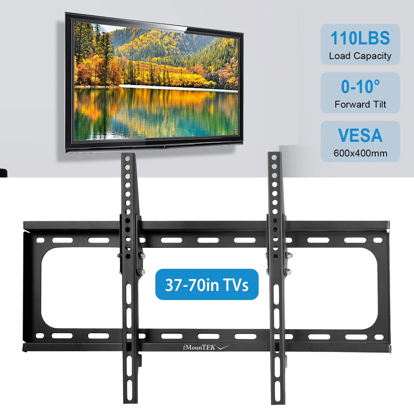 Tilt TV Wall Mount Bracket For 37-70in LED/LCD/PLASMA Flat TV VESA 600x400mm Tilting -10¡