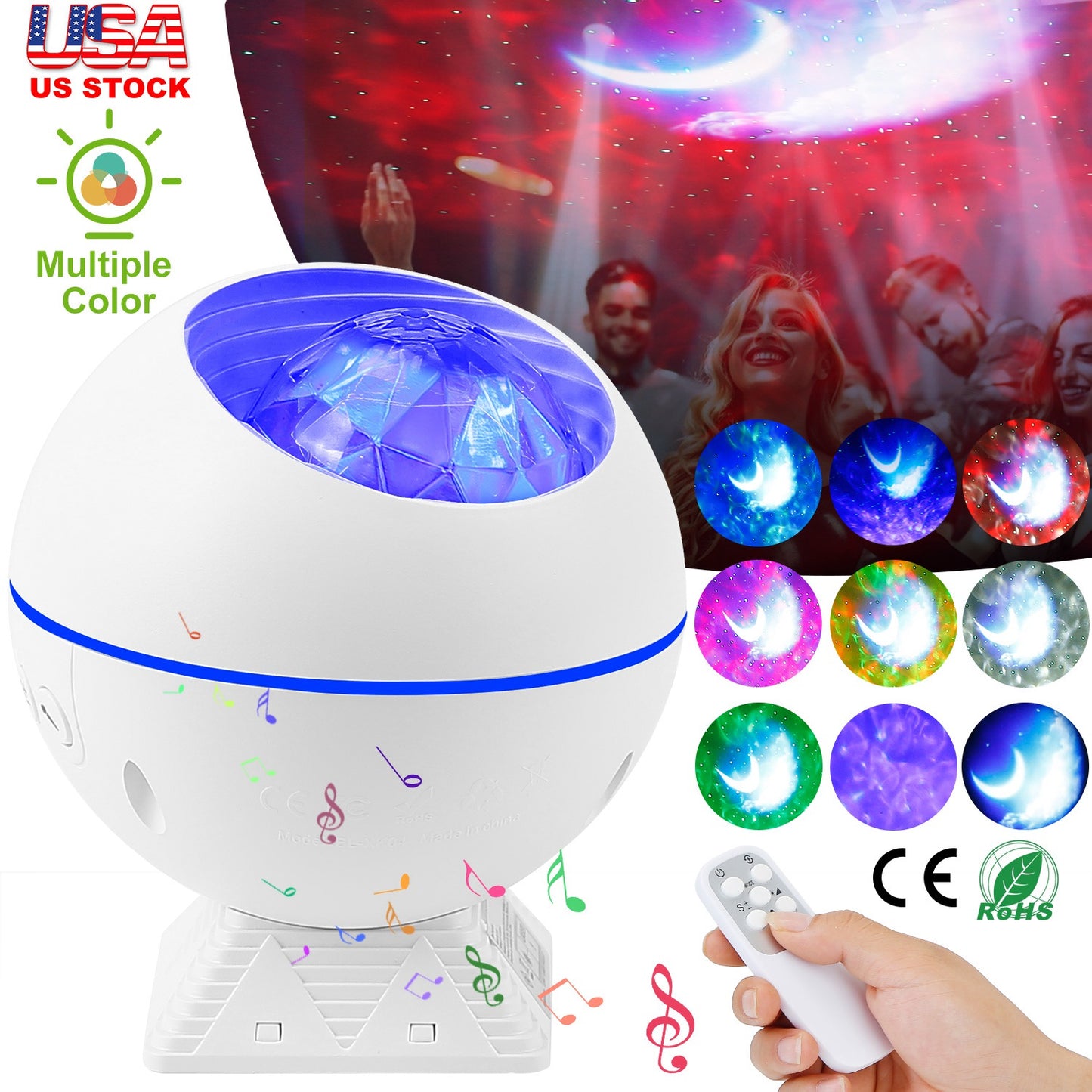 LED Star Projector Night Light Moon Nebula Cloud Lamp 360¡Rotating Star Light Kids Galaxy Projector w/ Remote Control
