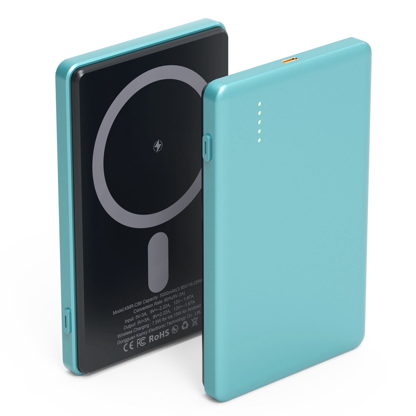 2 In 1 5000mAh 8MM Slim MagSafe Wireless Power Bank PD20W Magnetic Fast Charger Portable Phone Charger Fit for IOS Phone 15 14 13 12 Series And More