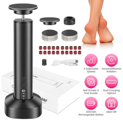 Electric Foot Callus Remover & Nail Grinder with 6 Speeds