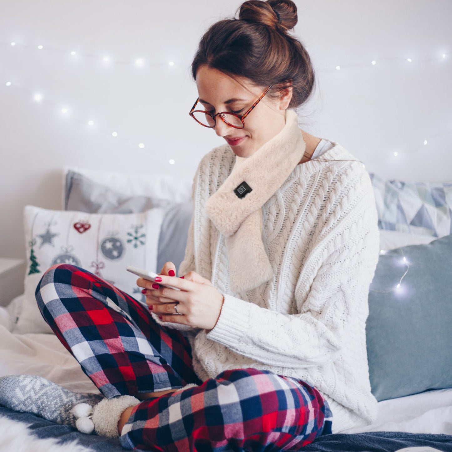 Electric Heated Scarf USB Heating Neck Wrap Unisex Winter Heated Neck Shawl Soft Warm Scarves w/ 3 Heating Modes