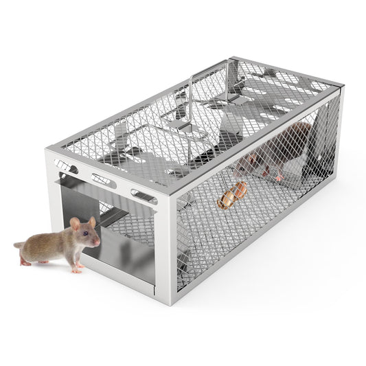 2-Pack Humane Rat & Mouse Traps – Automatic Live Cage, Reusable