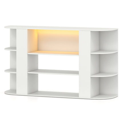 50-Inch TV Stand with RGB Lighting and Adjustable Shelf