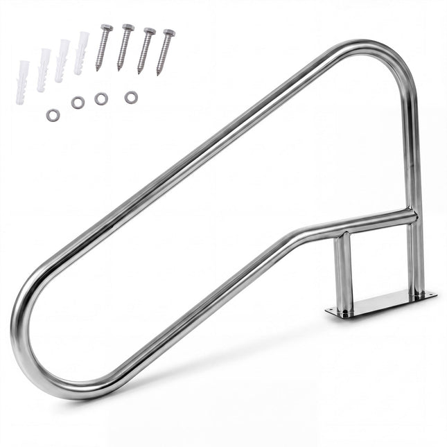 50 x 30 Inch Pool Handrail with Mount Base Plate for Water Parks