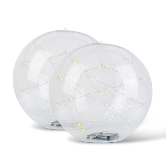 2Pcs Floating Pool Lights 14in Solar Powered Pool Balls IP68 Waterproof InflatableÊPool Decoration Lights with Remote Control 3 Light Modes Timer Adju
