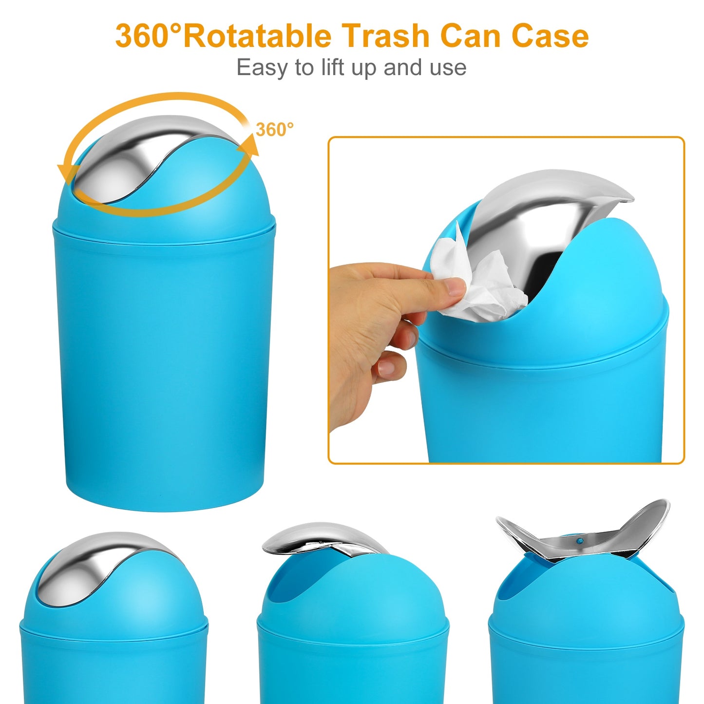 Bathroom Accessories Set 6 Pcs Bathroom Set Ensemble Complete Soap Dispenser Toothbrush Holder Tumbler Soap Dish Toilet Cleaning Brush Trash Can