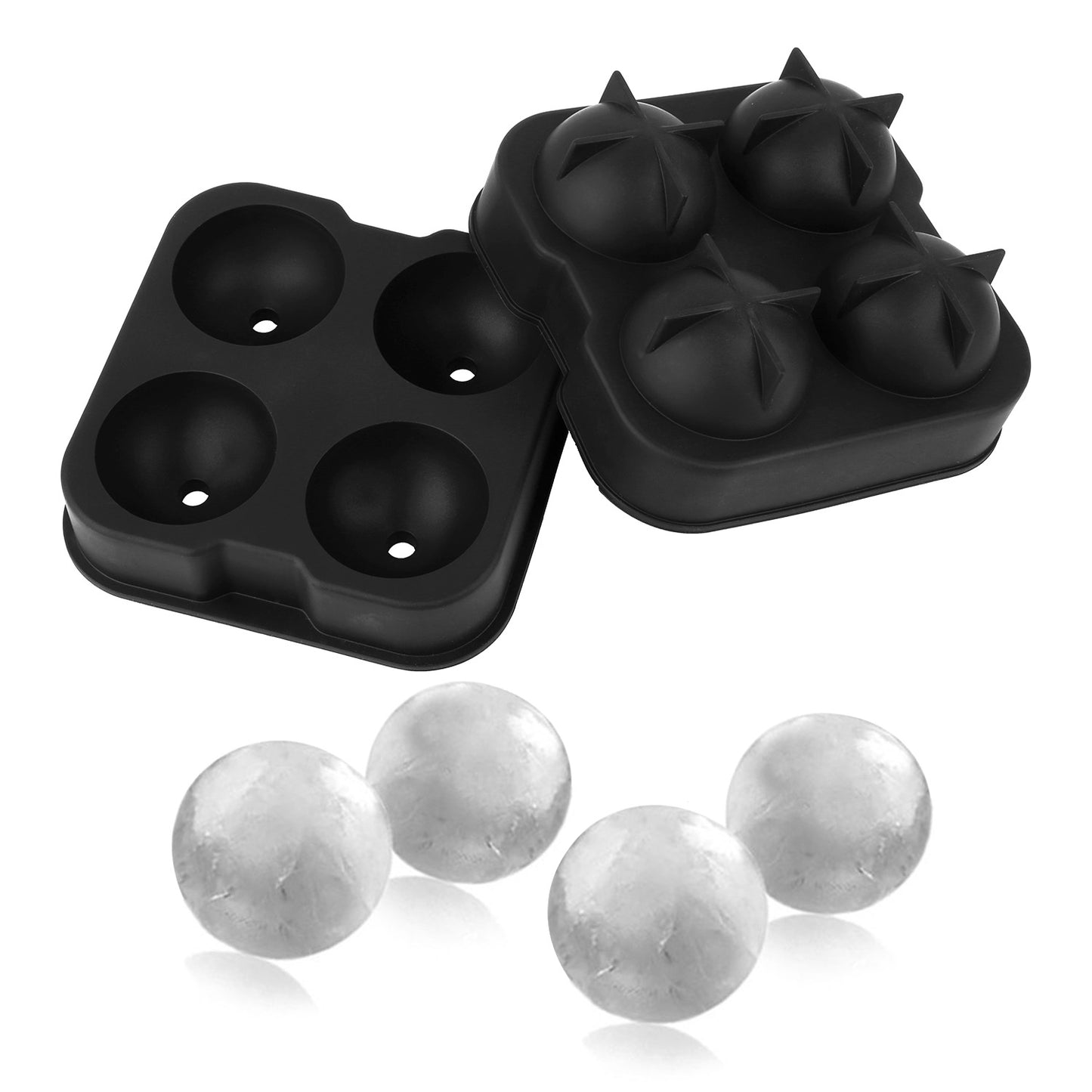 1.77ÓSphere Ice Ball Maker Mold Silicone Ice Cube Tray with Lid Easy Fill and Release Ice Maker for Parties Events
