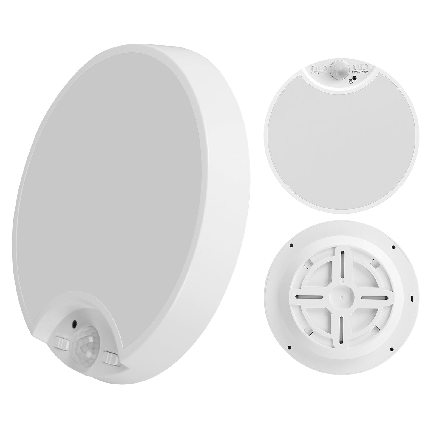 Rechargeable Motion Sensor Ceiling Light Dimmable LED Ceiling Light with Remote Timer 3 Light Colors 3 Modes for Stairs Garage Bathroom