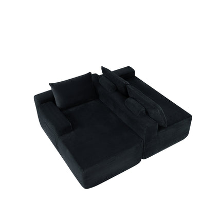 Cloud L-Shaped Corduroy Sectional Sofa with Chaise Lounge