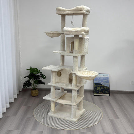 68-Inch Multi-Level Cat Tree Tower with Hammocks & Scratching Posts