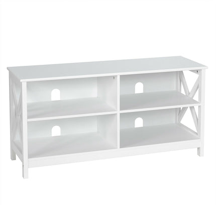 Wooden TV Stand Entertainment for TVs up to 55 Inch with X-Shaped Frame