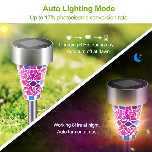 6-Pack Solar Garden Lights – Outdoor Pathway with 8-Hour Runtime