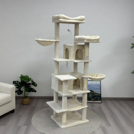 68-Inch Multi-Level Cat Tree Tower with Hammocks & Scratching Posts