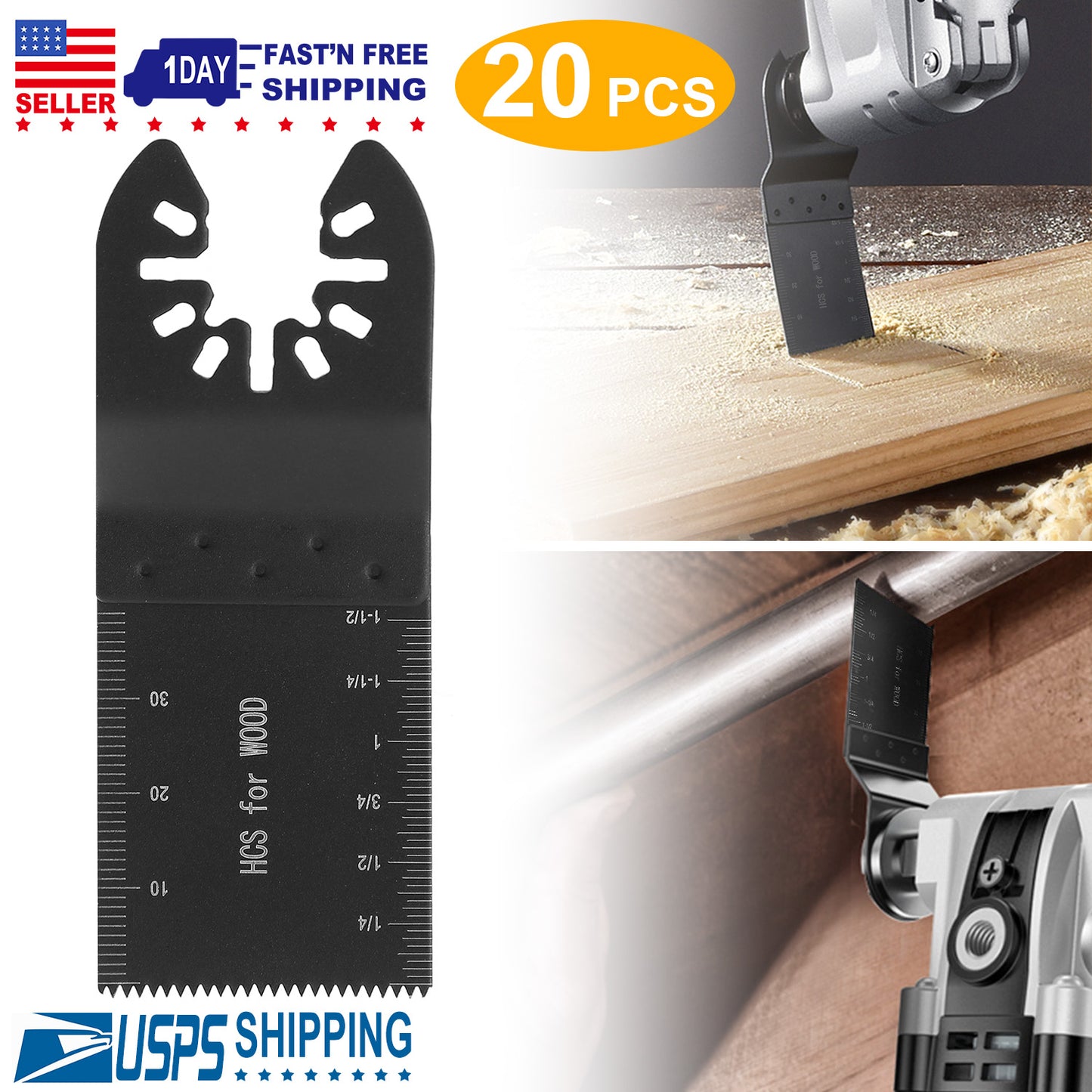 20 Saw Blade Metal Oscillating Multitool Cutter Fit for Fein Multimaster Multi-Max Dewalt Craftsman Ridgid Makita Milwaukee Rockwell