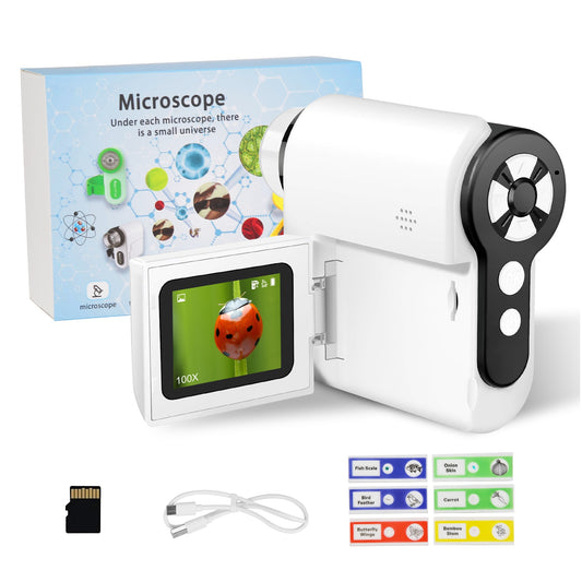 3 In 1 1000X KidsÕ Microscope Telescope Camera Handheld USB Mini Microscope with LED Light 6 Sample Slides 32G MMC Card for Boys Girls Aged 6+ Years O