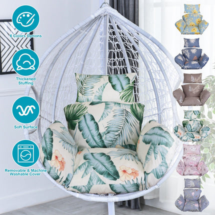 Egg Chair Cushion with Headrest - Thick Padded Swing Seat