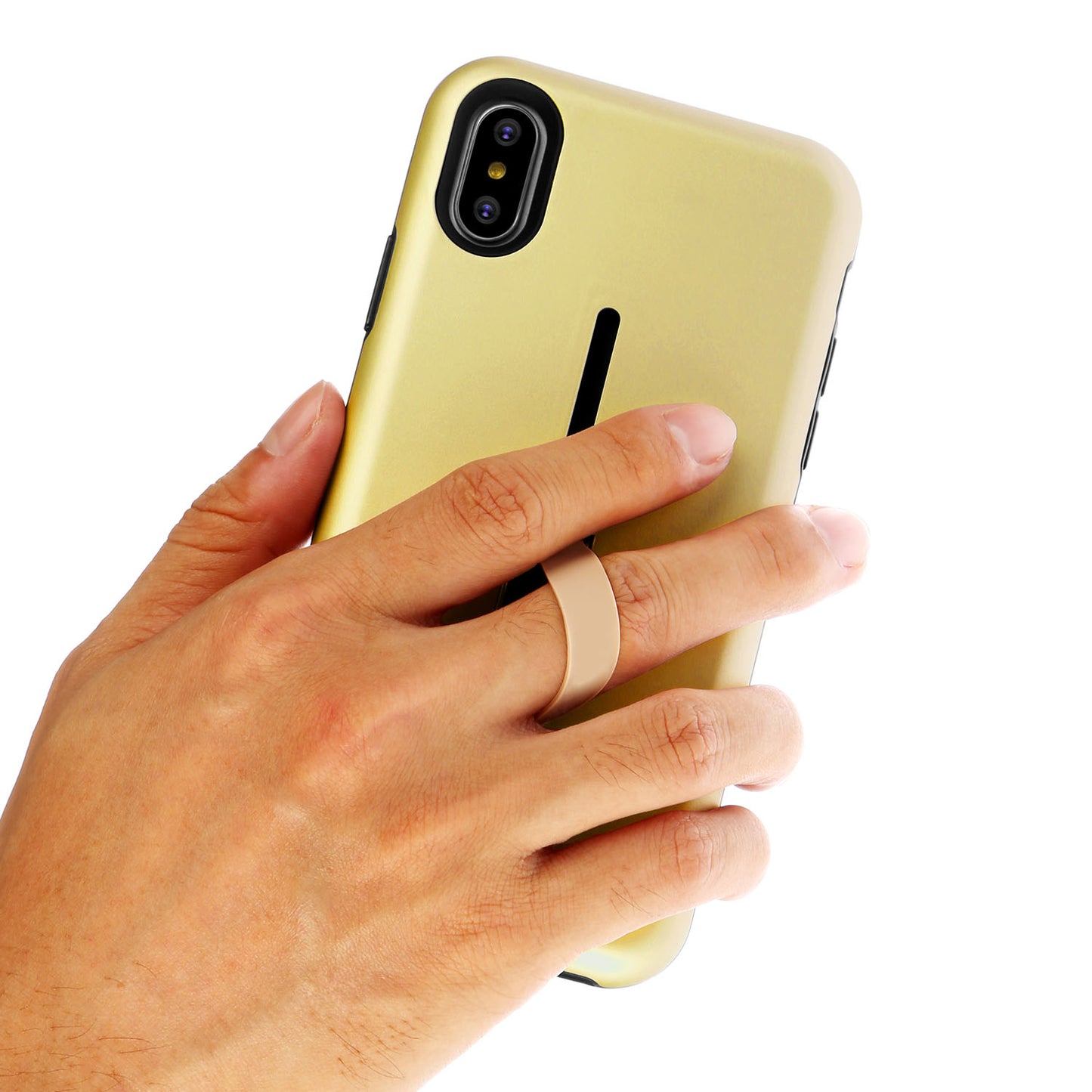 Finger Strap Phone Case for iPhone X Drop-protection Finger Ring Rugged Phone Case with Kickstand Dual Layer Case