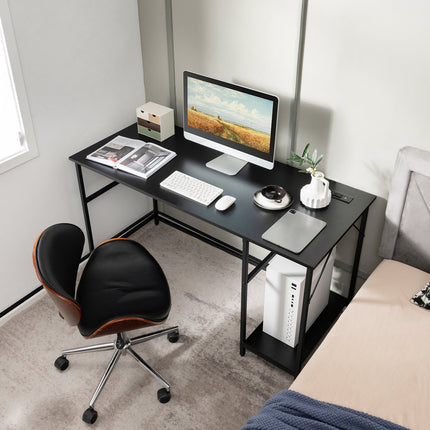 55 Inch Computer Desk with 4 Power Outlets and CPU Stand