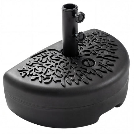 55 LBS Half Round Patio Umbrella Base for Deck Lawn Poolside-Black