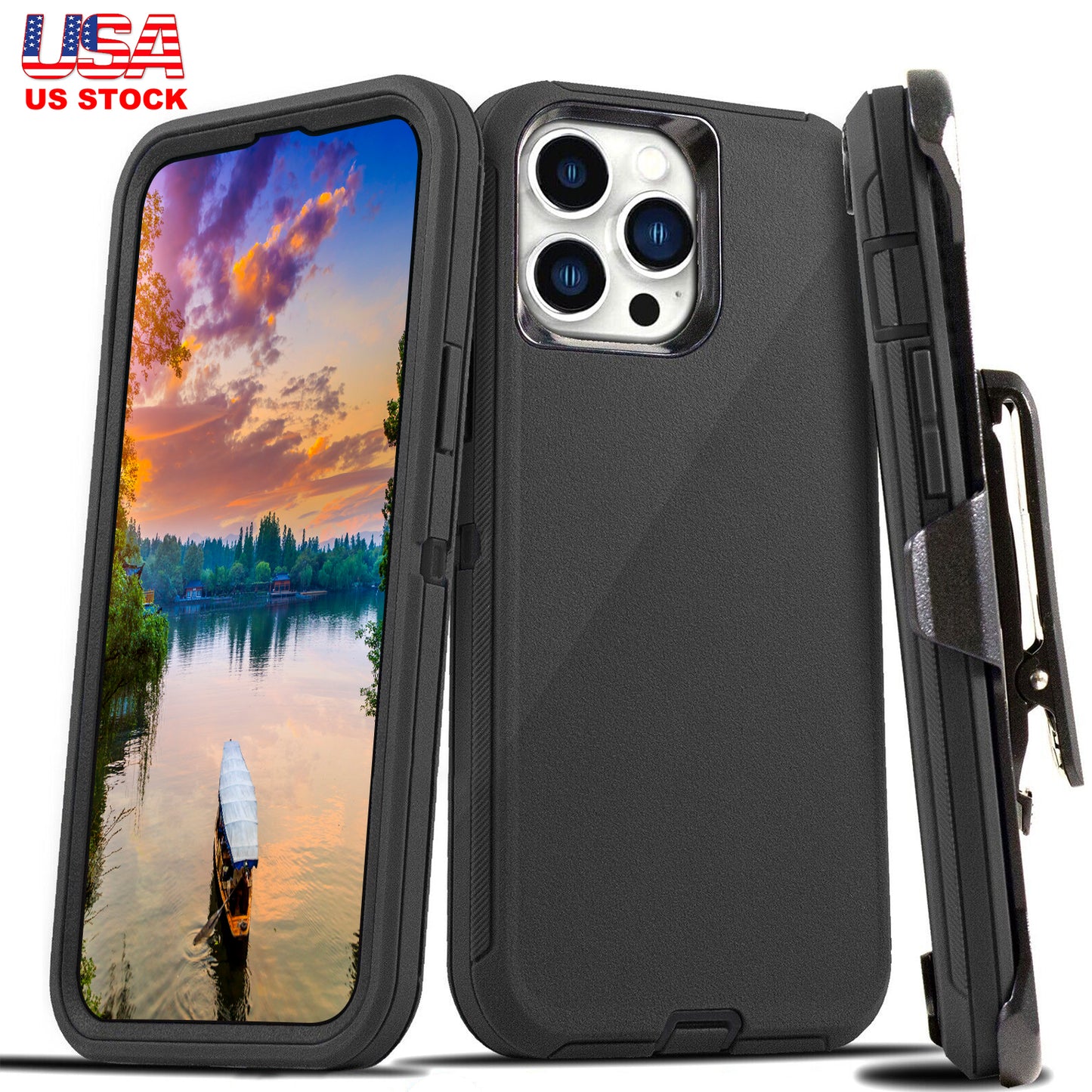 ShockproofÊPhone Case Anti-Shock All-Round Protection Phone Case Cover with Belt Clip Fit for iPhone 14/14Plus/14Pro/14Pro Max/13/13Pro/13Pro Max/12/1