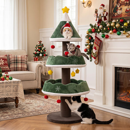 Multi-Level Cat Tree Tower 56.5" with Scratching Posts