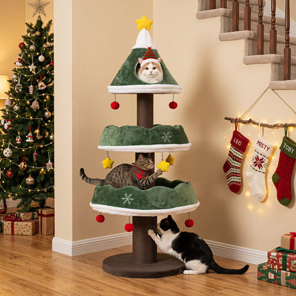 Multi-Level Cat Tree Tower 56.5" with Scratching Posts