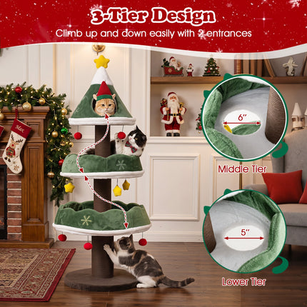 Multi-Level Cat Tree Tower 56.5" with Scratching Posts