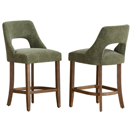 Counter Height Bar Stools Set of 2 with Cutout Back