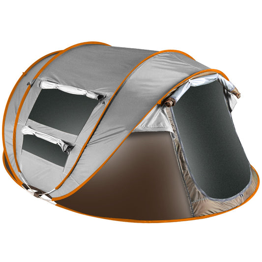 5-8 Person Pop Up Tent Automatic Setup Camping Tent Waterproof InstantÊSetup Tent with 4 Mosquito Net Windows Carrying Bag for Hiking Climbing Adventu