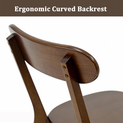 Solid Wood Dining Chair with Curved Backrest