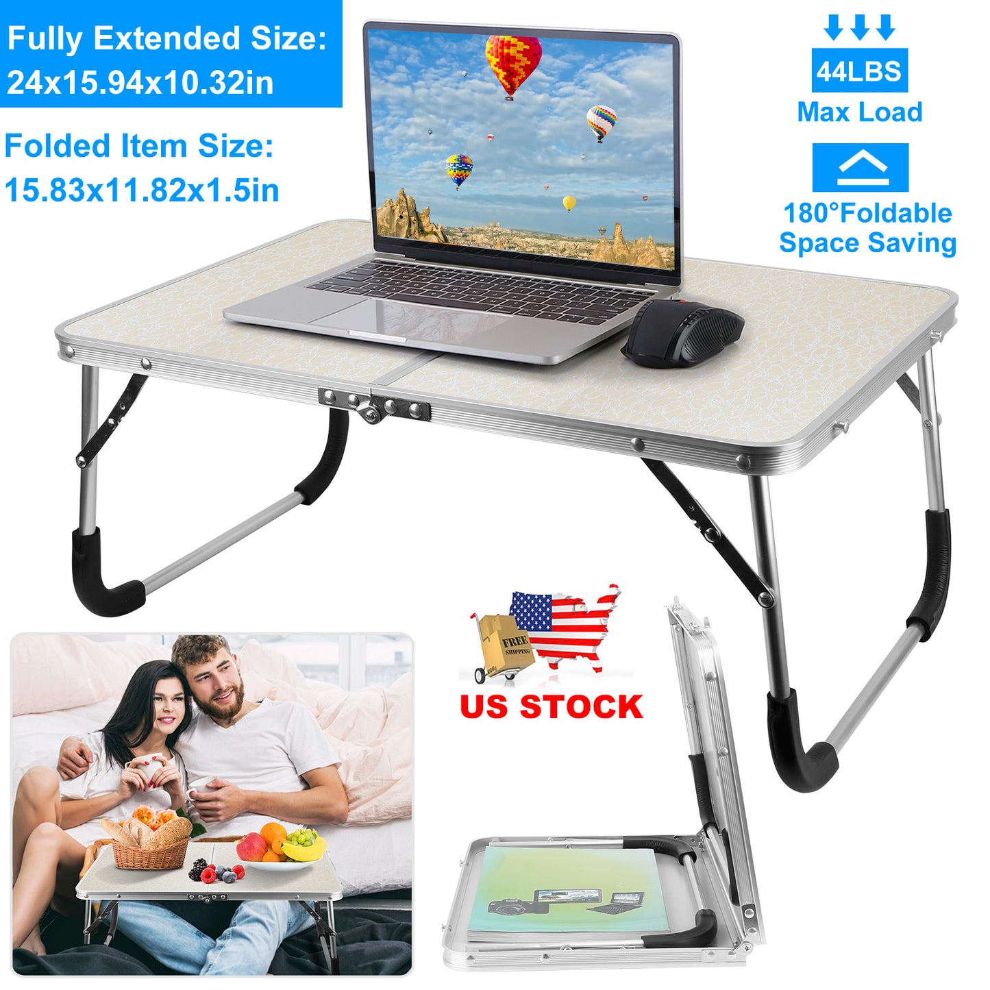 Foldable Laptop Table Notebook Bed Desk Breakfast Reading Writing Lap Tray For Sofa Couch Floor Dormitory