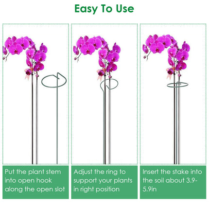 10 Packs 16in Plant Support Stakes Garden Flower Single Stem Support Stake Iron Plant Cage Support Ring For Tomatoes Orchid Lily Peony Rose Flower Ama