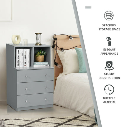 3 Drawer Dresser with Cubbies Storage Chest for Bedroom