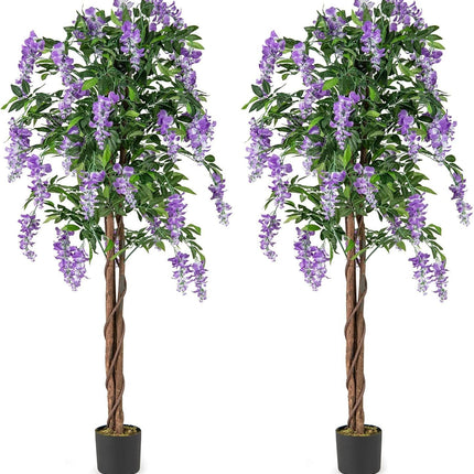 Artificial Wisteria Tree 5.5 FT with Nursery Pot Set of 2