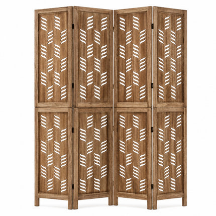 4-Panel Room Divider with Wave Cutout - 5.5 FT Tall