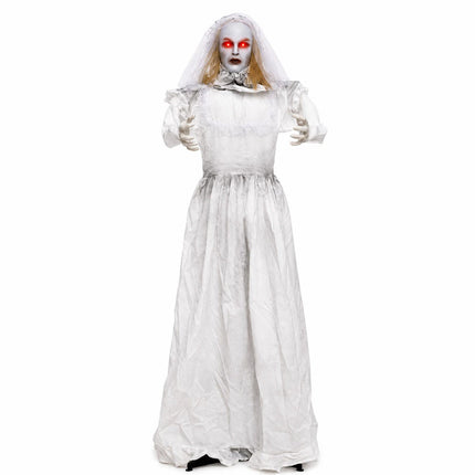 Animated Halloween Ghost Bride Decoration 5.7 ft Turning Head