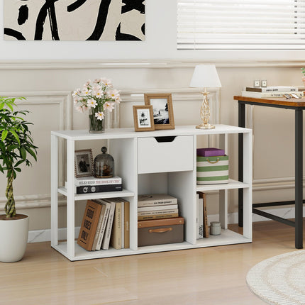 5-Cube Bookcase with Storage Drawer - Rustic Brown