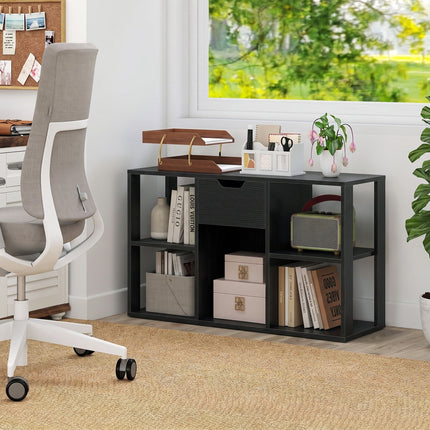 5-Cube Bookcase with Storage Drawer - Modern Display Shelf