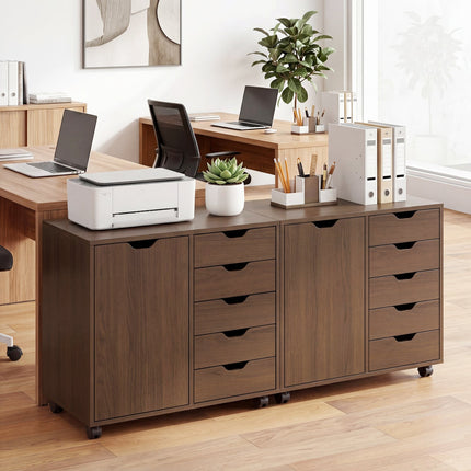 5-Drawer Mobile Storage Cabinet with Adjustable Shelf