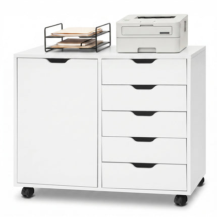 5-Drawer Mobile Storage Cabinet with Adjustable Shelf