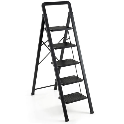 3-Step Folding Step Stool with Wide Anti-Slip Pedals