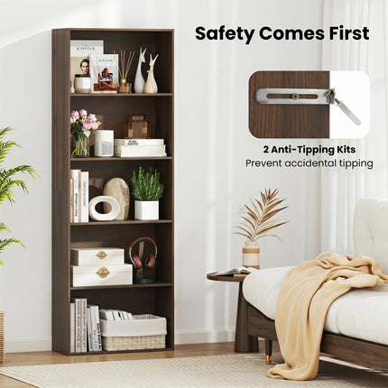 5-Tier Bookshelf Open Display Storage Organizer