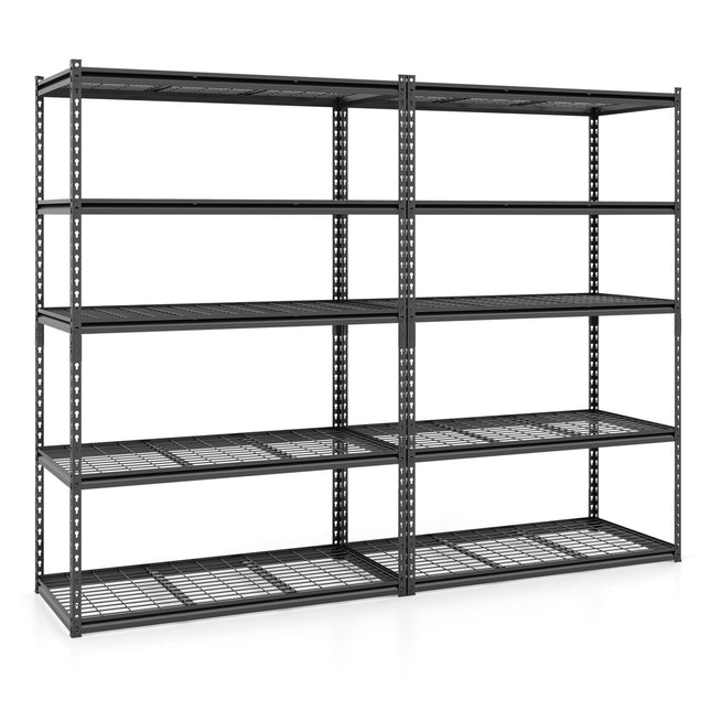5-Tier Metal Shelving Unit 2000 lbs Capacity with Adjustable Wire Racks Set of