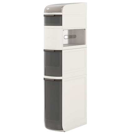 5-Tier Narrow Bathroom Storage Cabinet with Drawers and Tissue Box