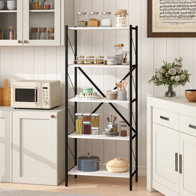 5-Tier Bookshelf with Heavy-Duty Metal Frame