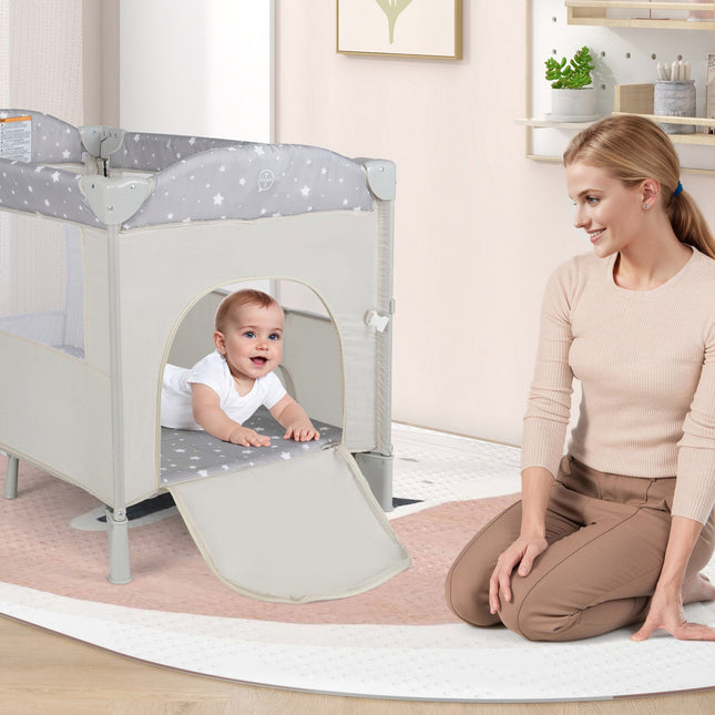 5-in-1 Portable Pack and Play with Diaper Changing Table