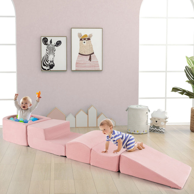 5-Piece Climb and Crawl Playset with Ball Pit for Kids